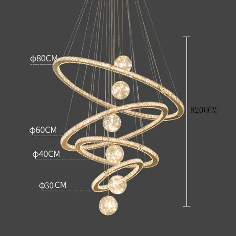 Pendant Modern Crystal Ring Chandelier — alternate product view 8