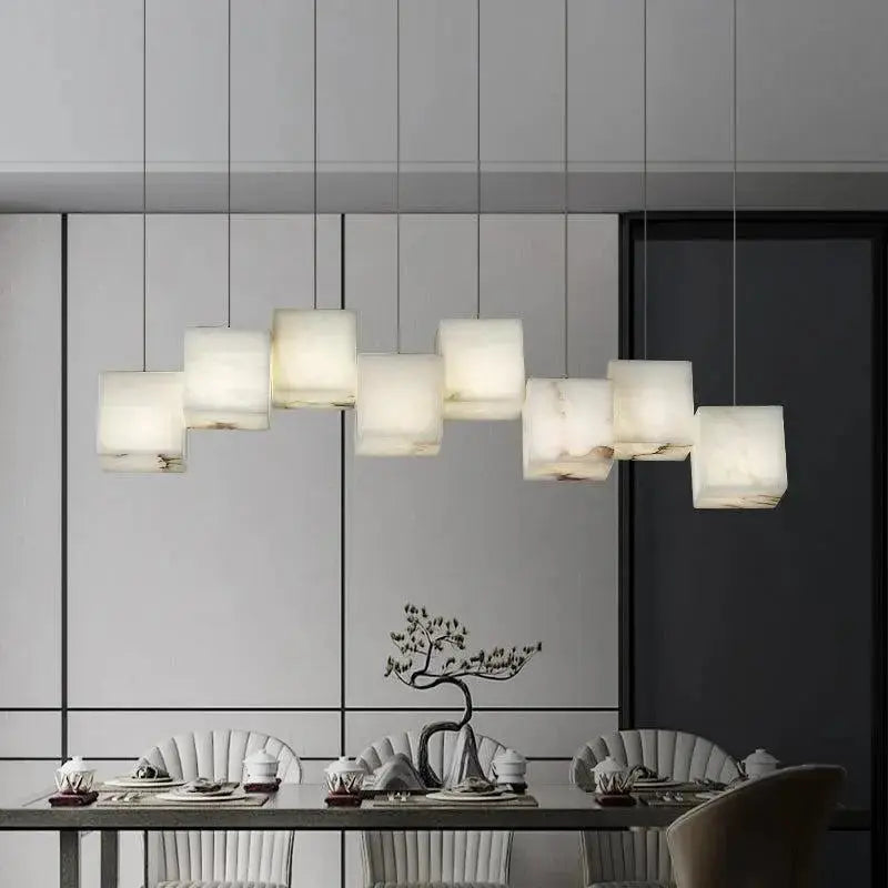 Cubic Handmade Alabaster Pendant Chandelier — alternate product view 2