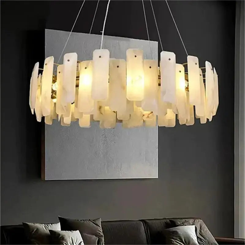 Natural Stone Round Pendant Chandelier — product view