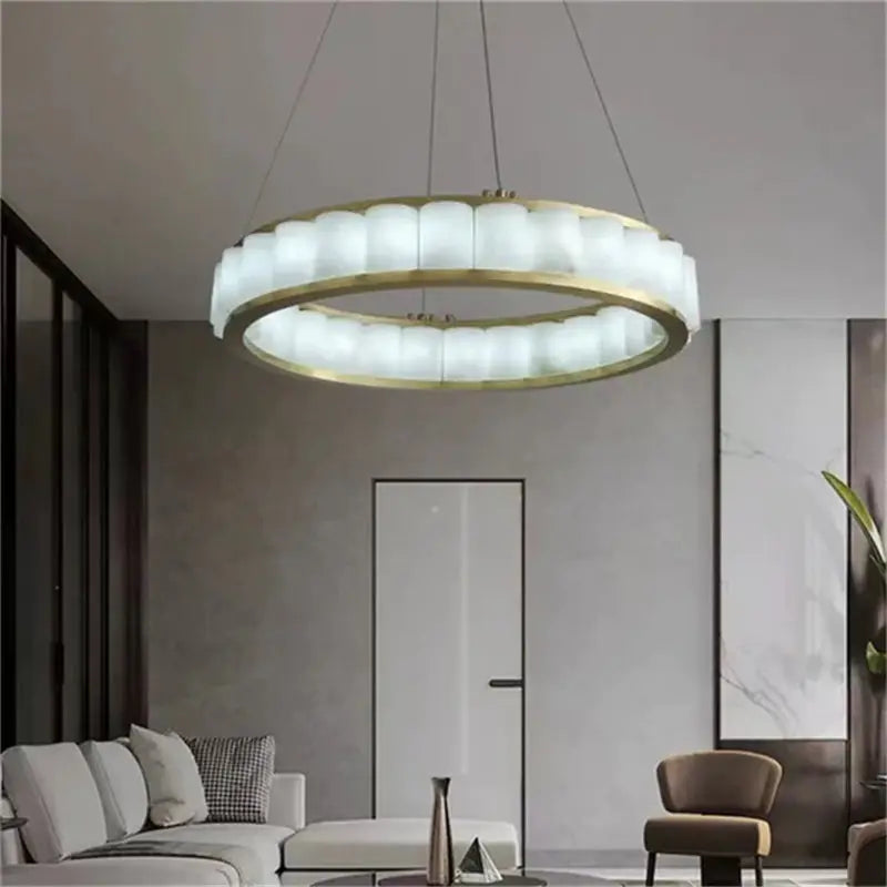 Alabaster Circle Elegant Chandelier — alternate product view 2