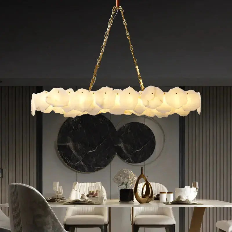 Bethan Modern Linear Marble Chandelier — alternate product view 2
