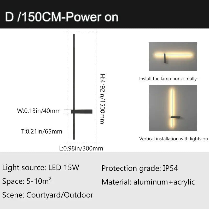 Modern Long Wall Outdoor Light — alternate product view 11