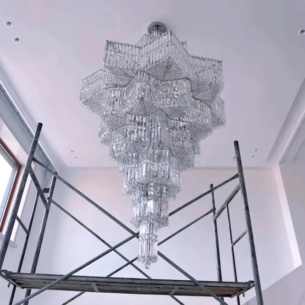 Luxury Villa Chandeliers Star Staircase Crystal Chandelier — alternate product view 8