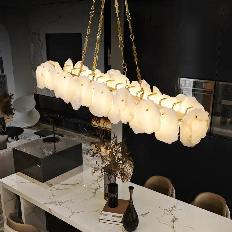 Marble Modern Snowflake Linear Chandelier — alternate product view 2