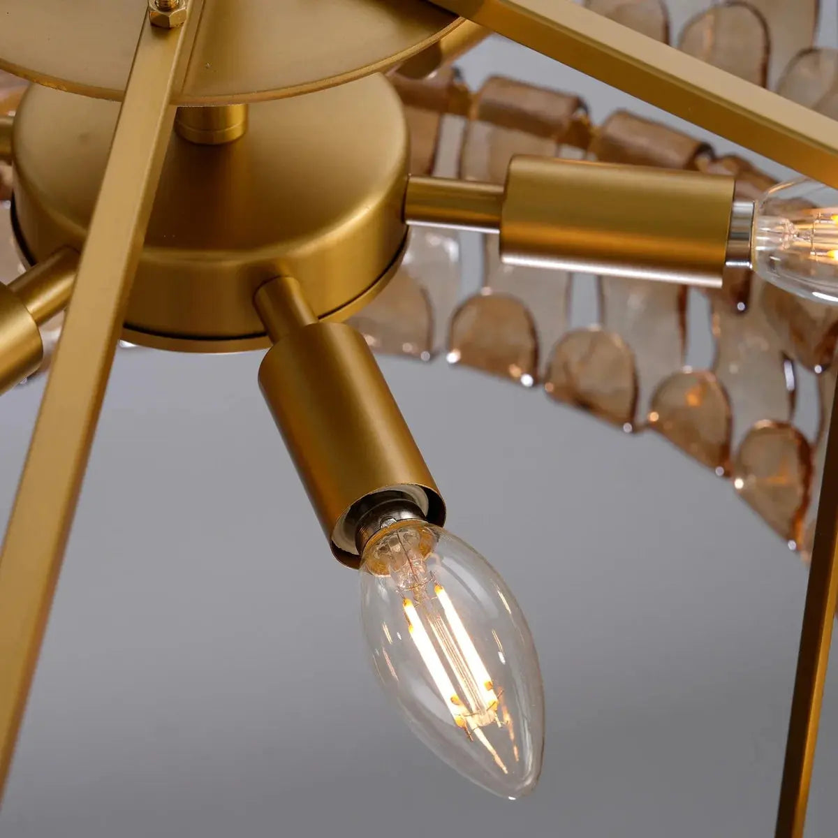 Modern Amber Glass Chandelier — alternate product view 1