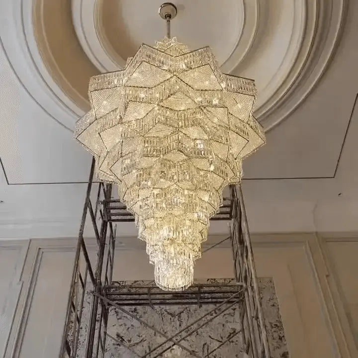 Luxury Villa Chandeliers Star Staircase Crystal Chandelier — alternate product view 9