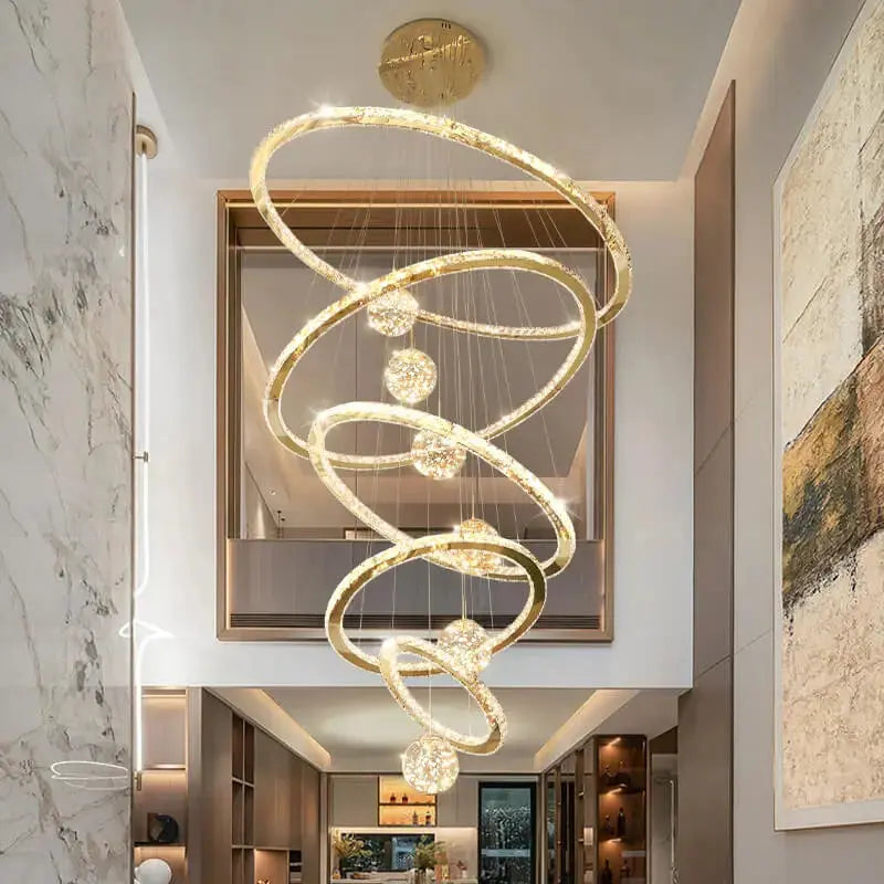 Pendant Modern Crystal Ring Chandelier — alternate product view 3