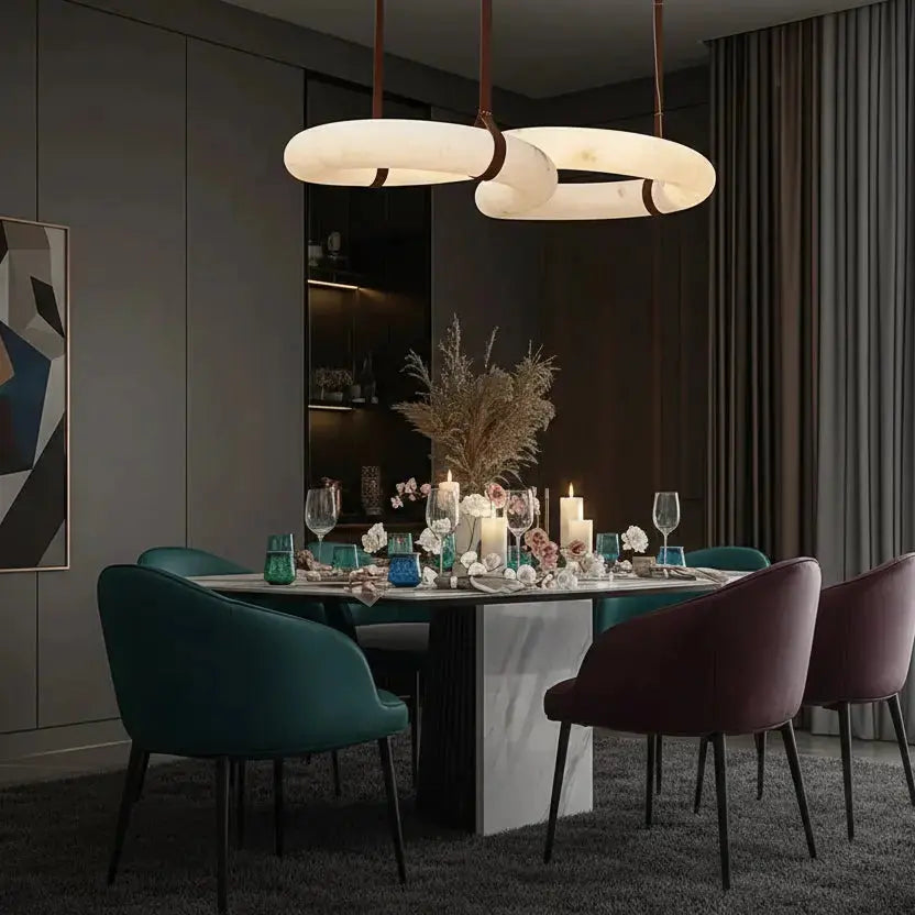 Contemporary Nordic Alabaster Designer Chandelier — alternate product view 4