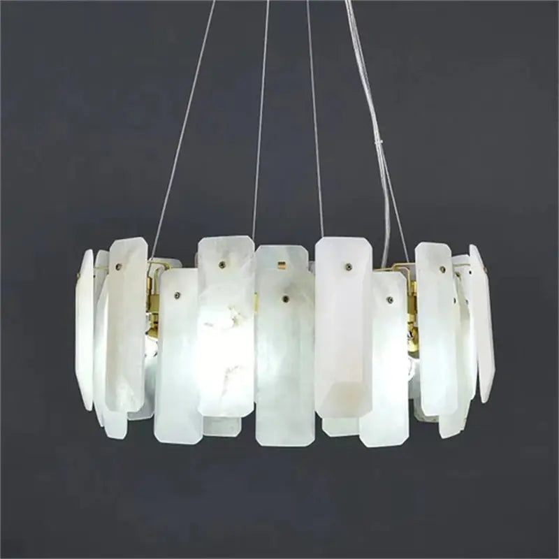 Natural Stone Round Pendant Chandelier — alternate product view 8