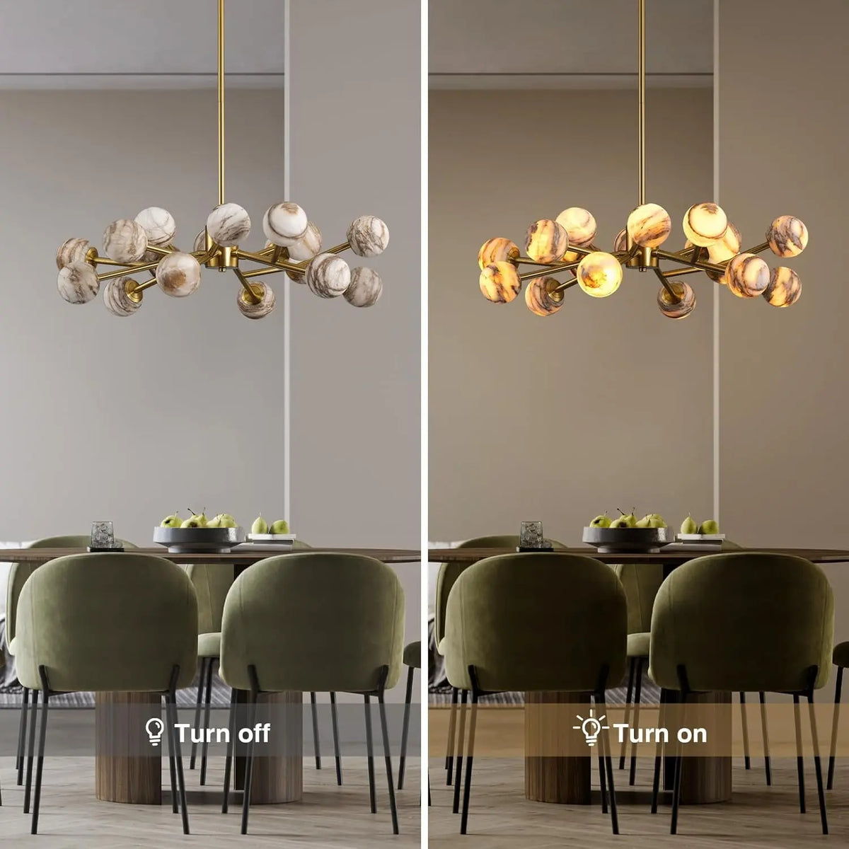 Modern Unique Alabaster Chandelier — alternate product view 25