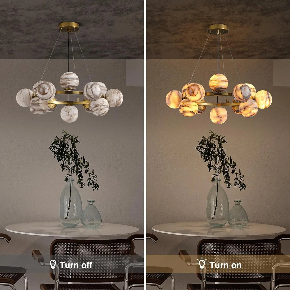 Modern Unique Alabaster Chandelier — alternate product view 17