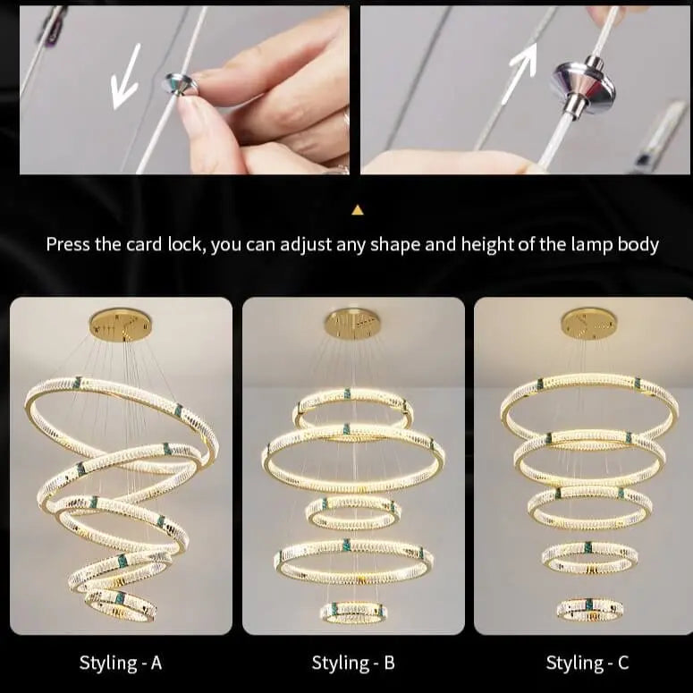 Golden Villa Ring Chandelier — alternate product view 8