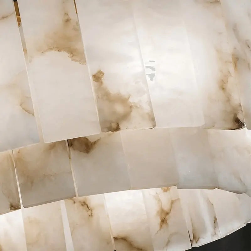 Two Tier Alabaster Modern Round Chandelier — alternate product view 6