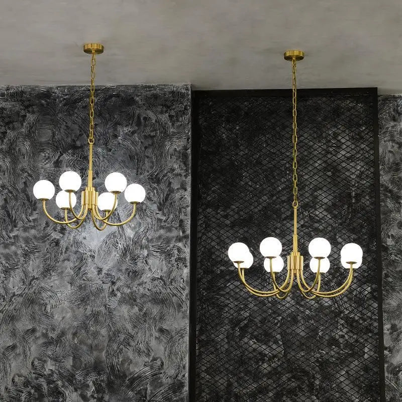 Modern Brass Marble Chandelier — alternate product view 3