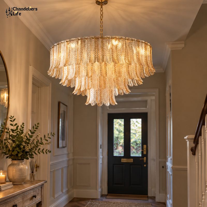 Aurelio Polished Copper & Glass Chandelier