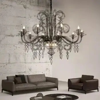 Iron Designer Baroque Lustre — shown in an interior setting