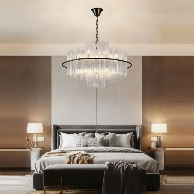 Crystal Designer Oval Round Chandelier — close-up design detail 2