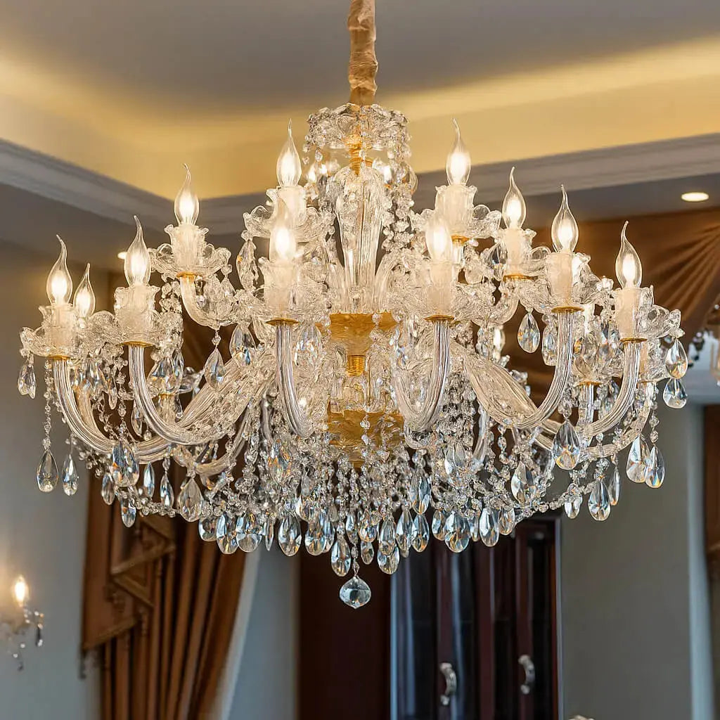 Gold Crystal Chandelier — close-up design detail