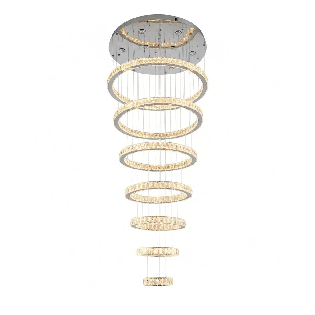 Rings Chandeliers for Loft Villa Duplex Design - Chrome — alternate product view 1