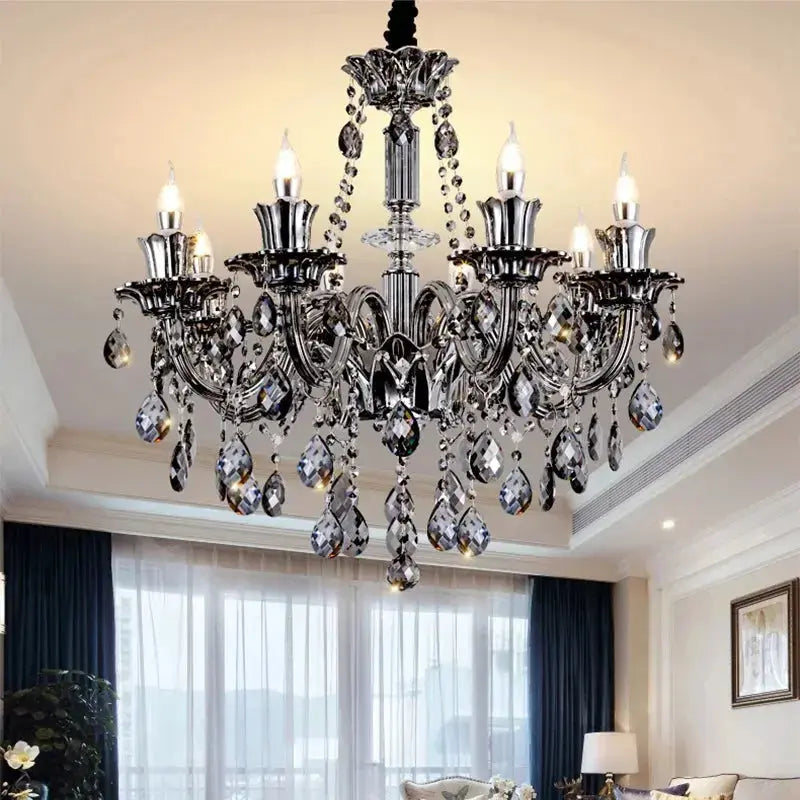 Modern Candle Large Crystal Chandelier — alternate product view 4