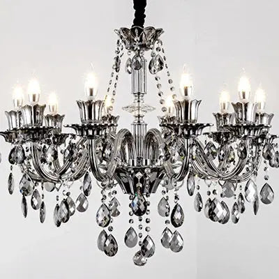 Modern Candle Large Crystal Chandelier — alternate product view 12