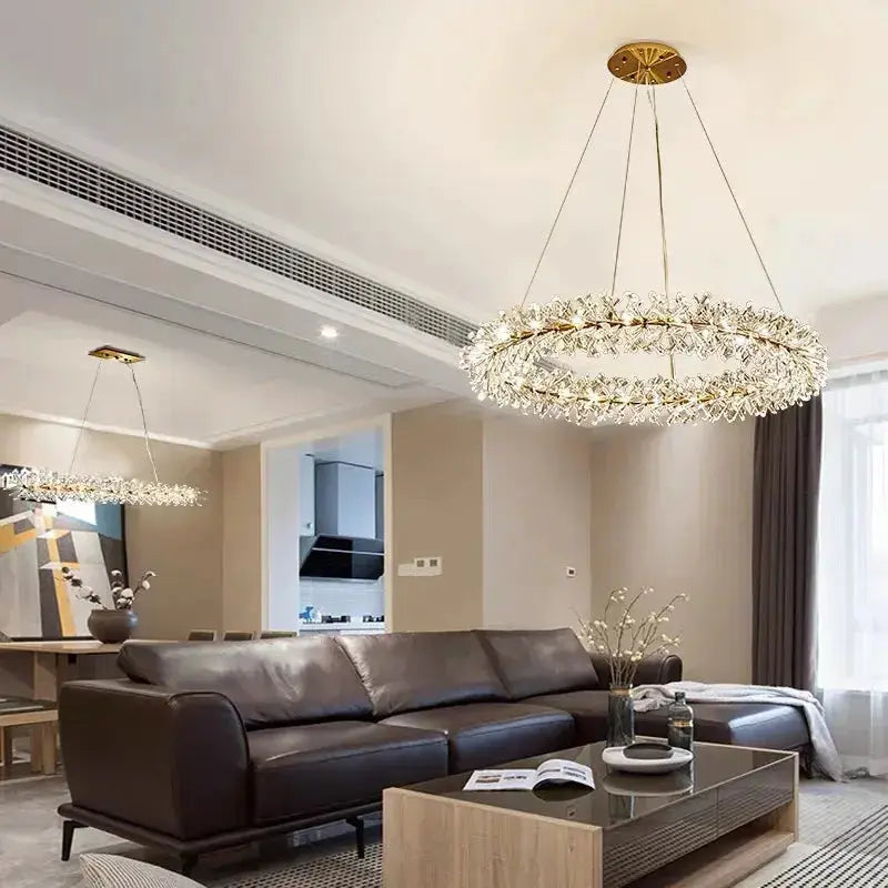Modern Crystal Flower Pendant Chandelier — alternate product view 2
