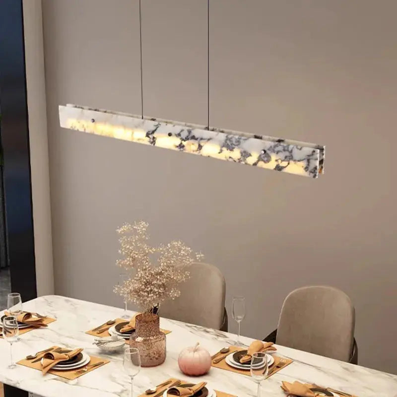 Long Strip Natural Marble Chandelier — alternate product view 3