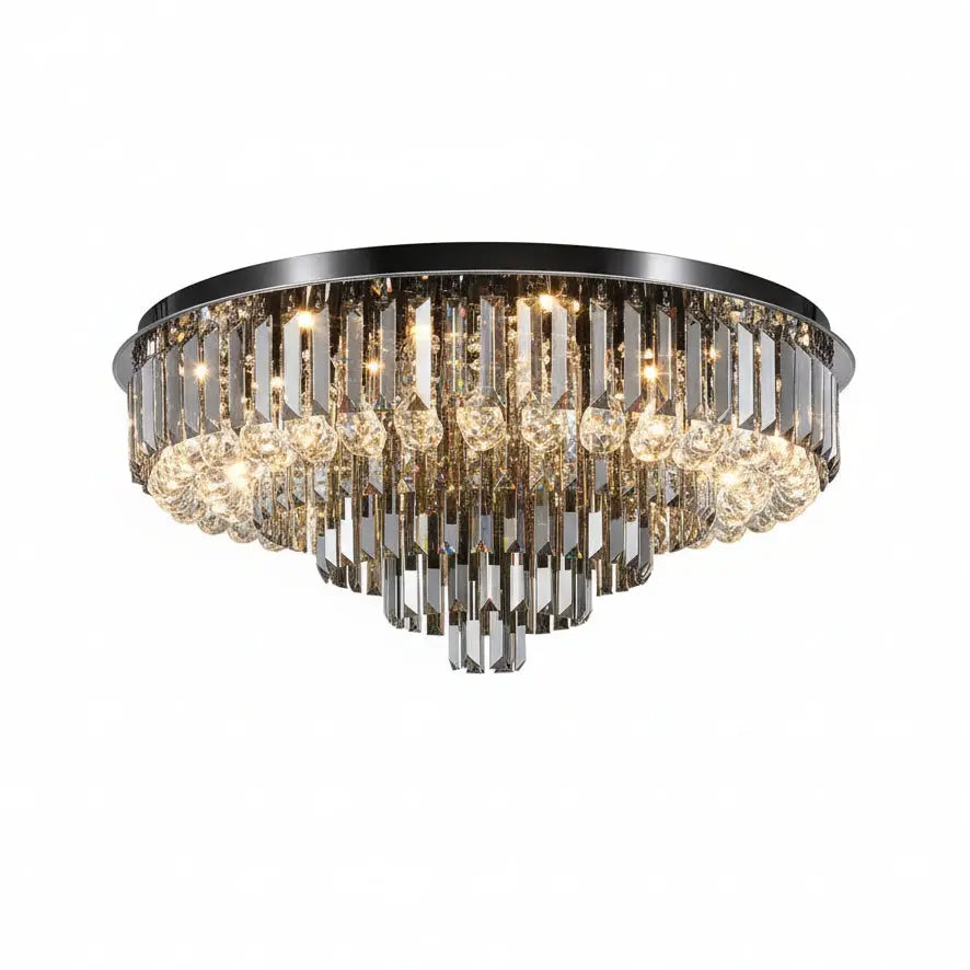 Luxury Crystal Ceiling Smoky Gray Lamp — alternate product view 1