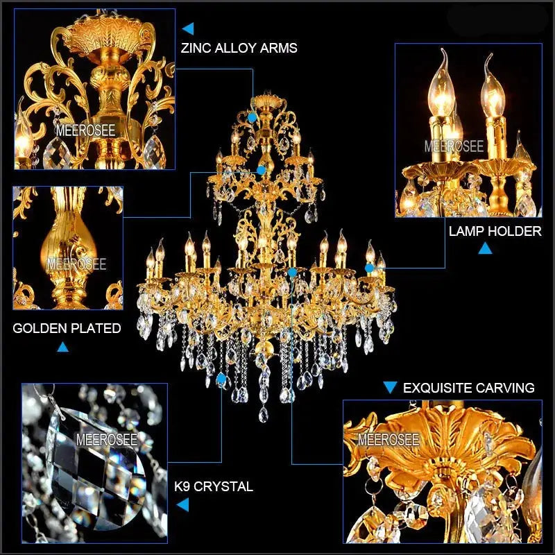 Luxurious Crystal 3 Tiers Chandelier — alternate product view 11