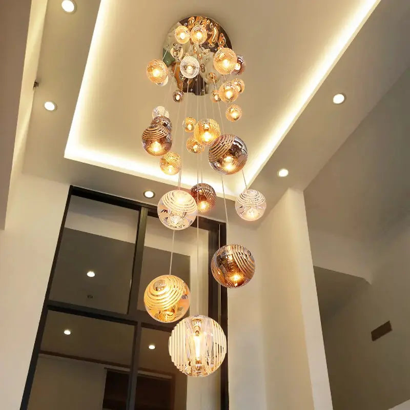 Modern Planets Staircase Chandelier — alternate product view 2