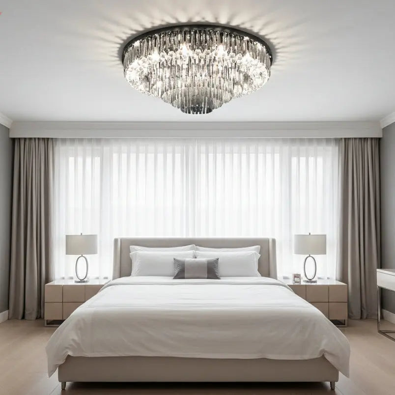 Luxury Crystal Ceiling Smoky Gray Lamp — product view