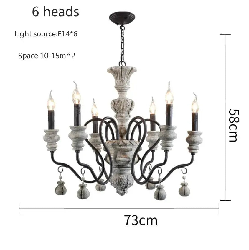 Nordic Wood Farmhouse Decor Chandelier — alternate product view 6