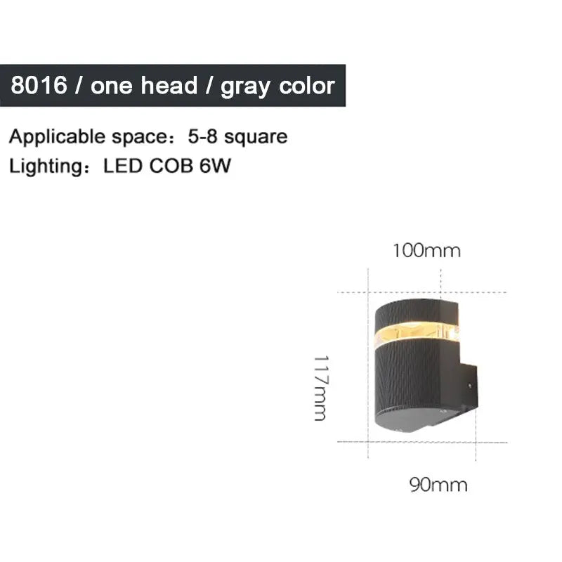 Outdoor Aluminum Waterproof Wall Mounted Lamp — alternate product view 9