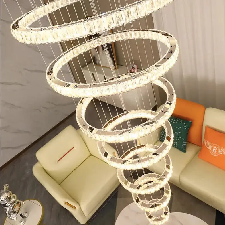 Rings Chandeliers for Loft Villa Duplex Design - Gold — alternate product view 2