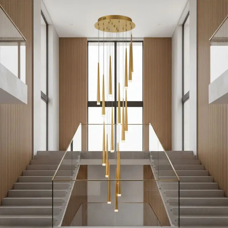 Long Stair Chandelier — shown in an interior setting