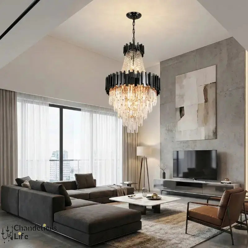 Lustre Suspension Staircase Luxury Chandelier — shown in an interior setting