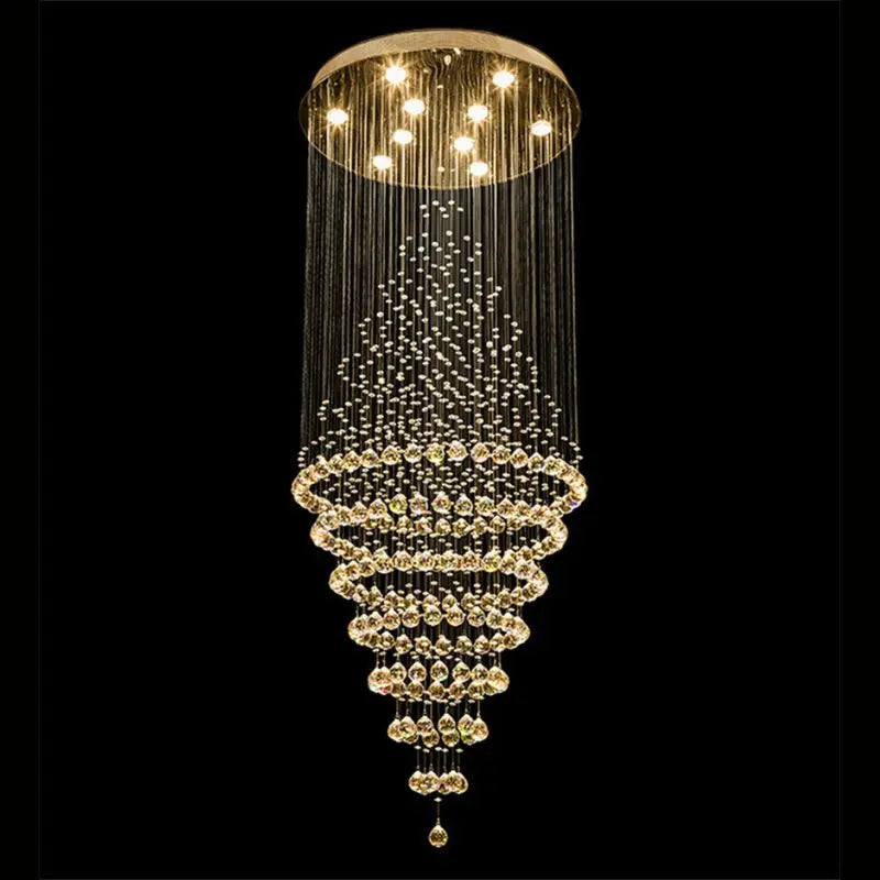 Modern Drop Crystal Chandelier — close-up design detail
