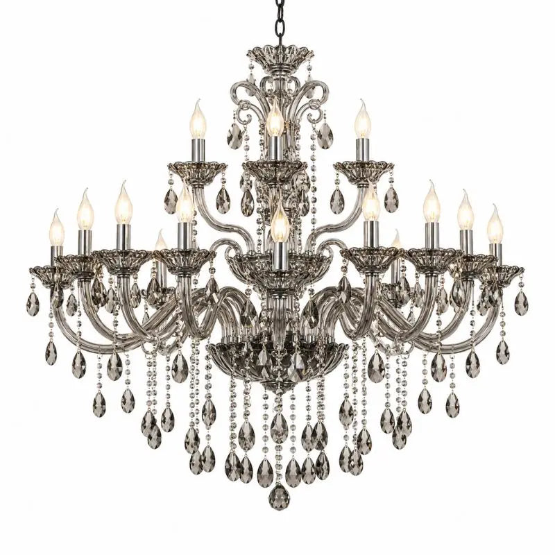 Modern Candle Large Crystal Chandelier — close-up design detail