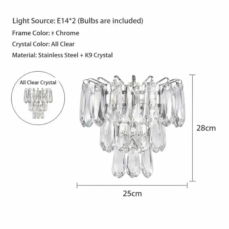 Modern Gold Crystal Wall Lights — close-up design detail 10