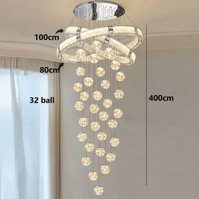Modern Home Decor Led Staircase Chandeliers — shown in an interior setting 4