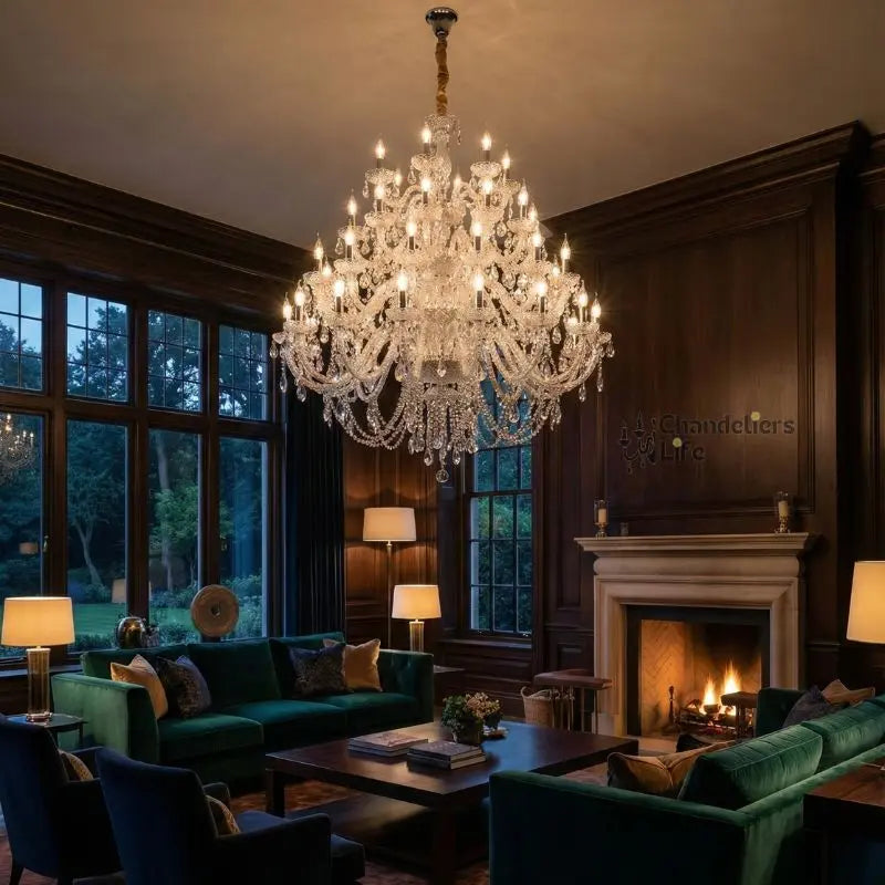 Villa Foyer Extra Large Crystal Chandelier — close-up design detail 4