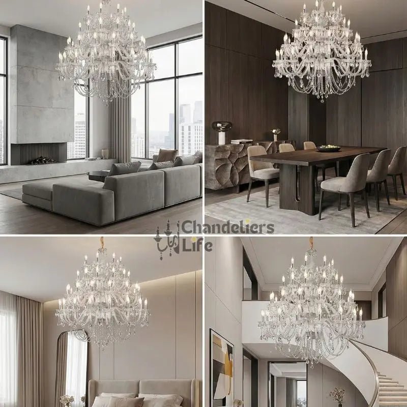 Villa Foyer Extra Large Crystal Chandelier — close-up design detail 8