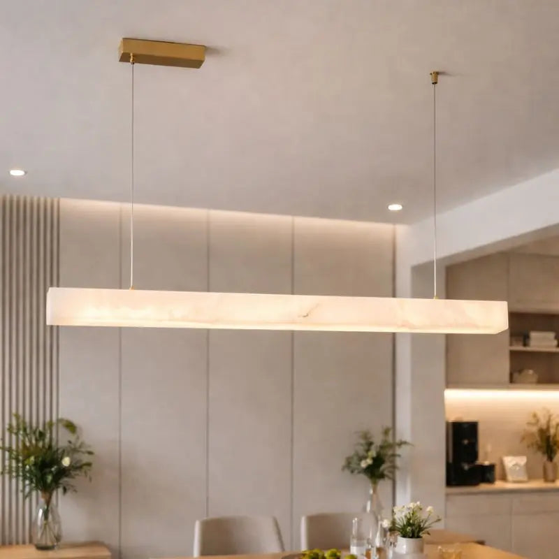 Natural Marble Alabaster Linear Chandelier — alternate product view 2