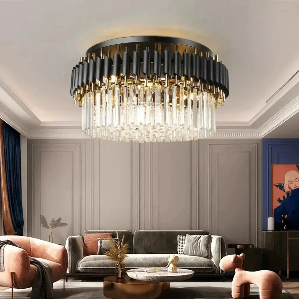 Modern Ceiling Black Crystal Chandelier — product view