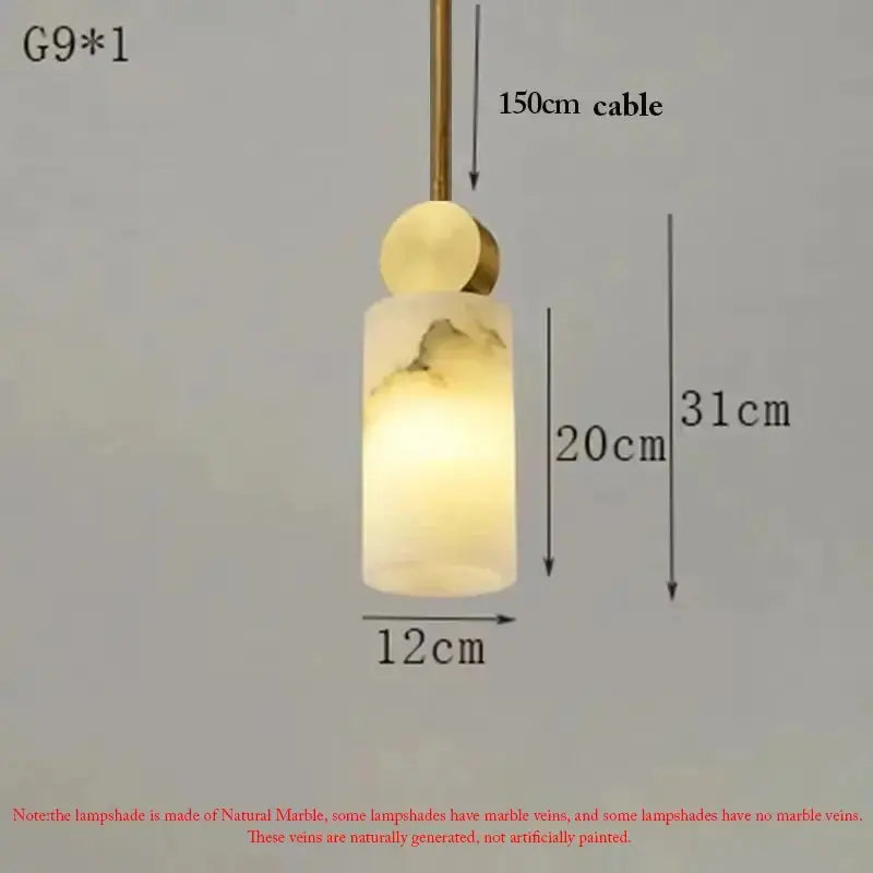 Nordic Marble Copper Hanging Lamp — alternate product view 8