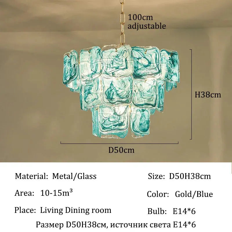 Virello Blue Glass Dining Room Chandelier — alternate product view 9