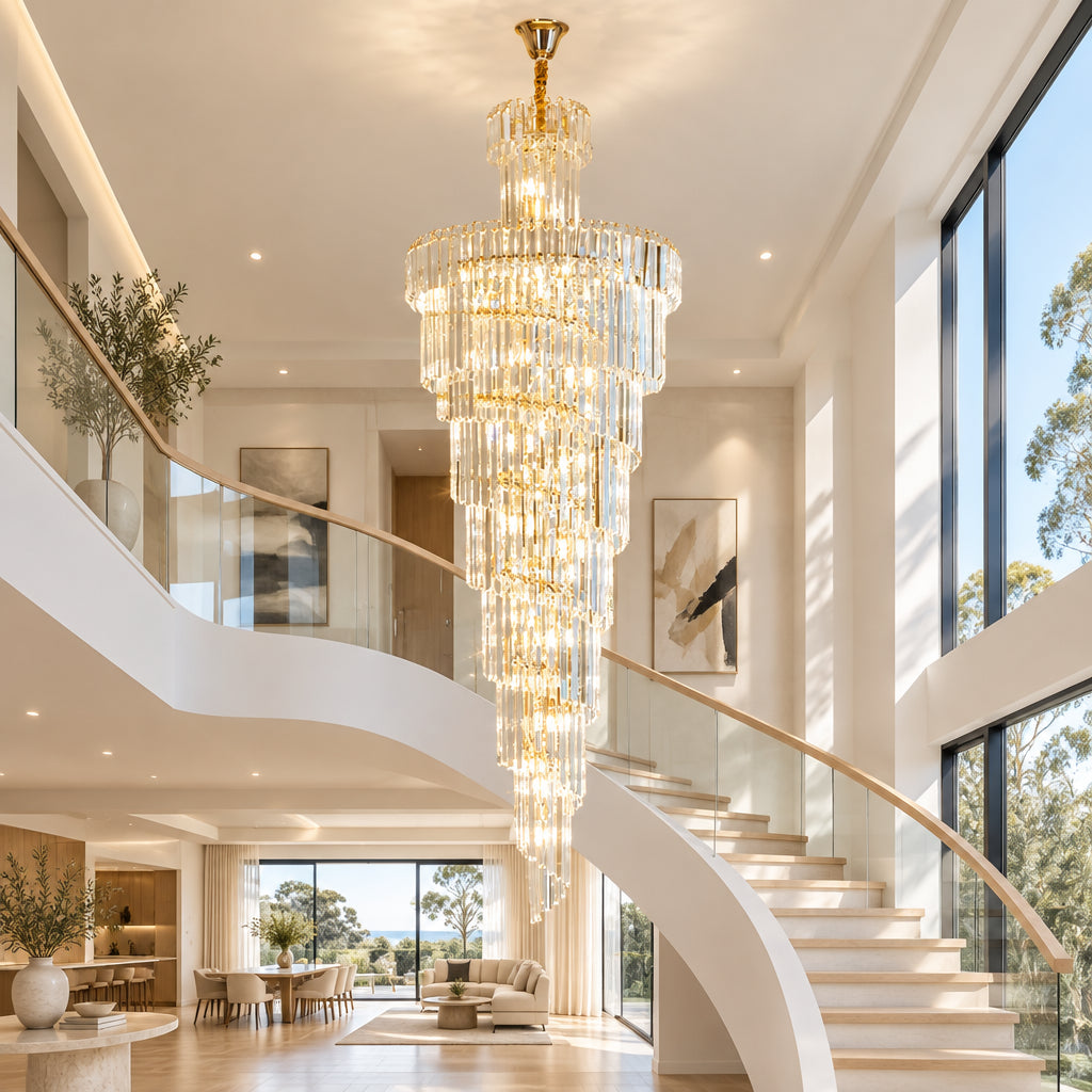 Modern Loft Chandelier - Golden — product view