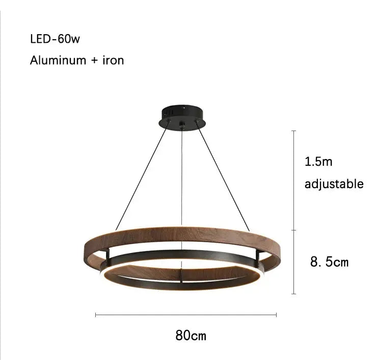 Designer Modern Wood Grain Pendant Light — alternate product view 6