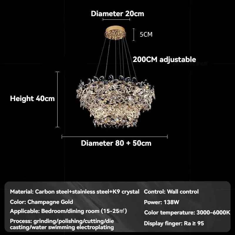 Luxury Crystal Chandelier Pendant — alternate product view 12
