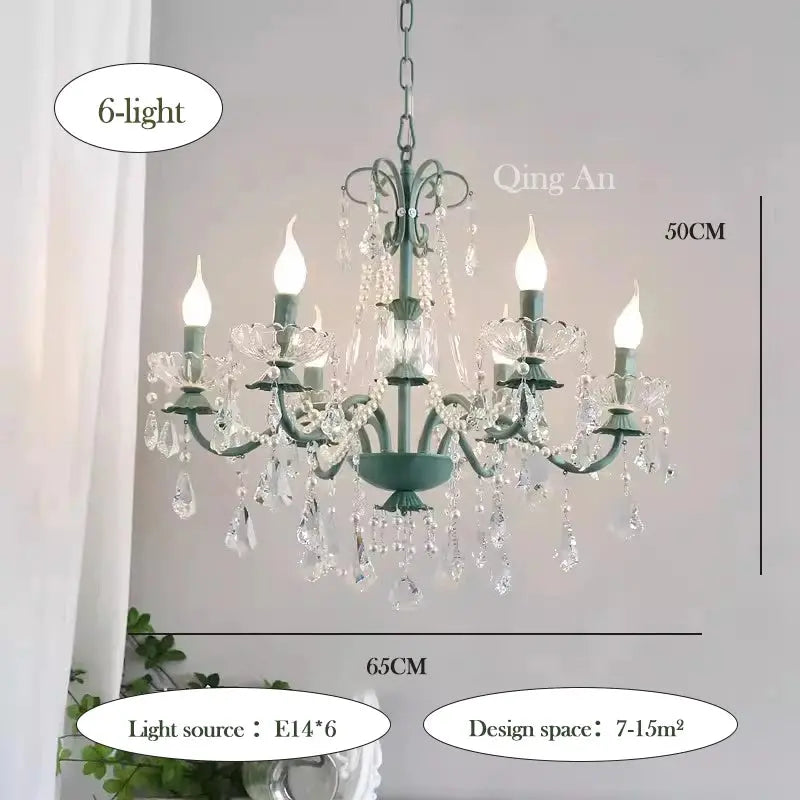 Crystal Green Glass Chandeliers — alternate product view 7